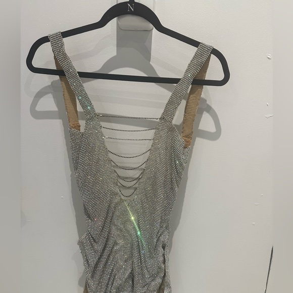 custom sparkly rhinestone deep v dress backless - Picture 10 of 13